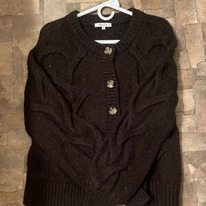 Madewell Black Cable Knit Cardigan
